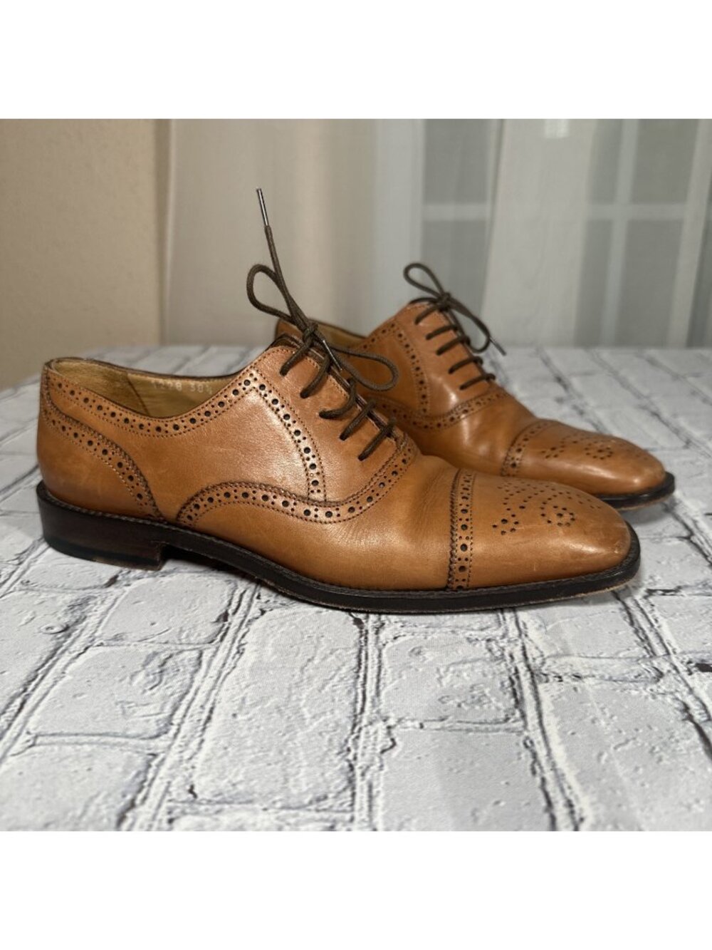 Emma Hope Women’s Oxford Tie Lace Up Shoes Cognac Brown Size 38.5  US 8.5